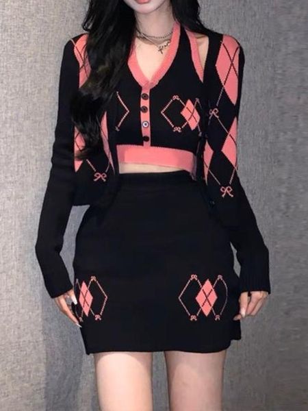dress gagarich fashion set female solid girl halter neck diamond knitted vest three piece knitted cardigan high waist skirt autumn, White
dress gagarich fashion set female solid girl halter neck diamond knitted vest three piece knitted cardigan high waist skirt autumn, White