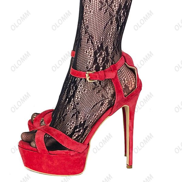 olomm handmade women platform sandals buckle suede stiletto heels open toe apricot purple party shoes us plus size 5-20, Black
olomm handmade women platform sandals buckle suede stiletto heels open toe apricot purple party shoes us plus size 5-20, Black