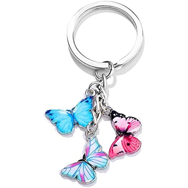 Image of wholesale Mobile phone pendant GloryMM Multicolor Butterfly Pendant Keyring Butterfly Keychain Colorful Butterfly Cute Bag Charm for Women