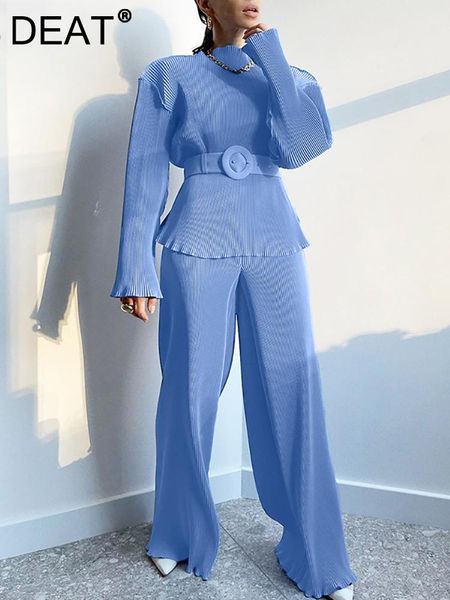 pants deat 2022 autumn new women's long sleeve small stand collar waist wide leg pants temperament pleated casual suit 7i2303, White
pants deat 2022 autumn new women's long sleeve small stand collar waist wide leg pants temperament pleated casual suit 7i2303, White