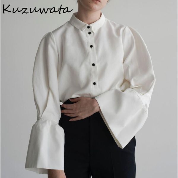 shirts kuzuwata solid color flare sleeve lapel white shirts women 2022 early autumn new mujer blusa japanese simple fashion blouses
shirts kuzuwata solid color flare sleeve lapel white shirts women 2022 early autumn new mujer blusa japanese simple fashion blouses