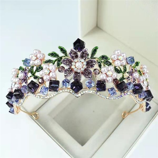 ts-0271-a europe and america bride jewelry amethyst crown bride pink pearl flower headdress vintage birthday crown, Silver
ts-0271-a europe and america bride jewelry amethyst crown bride pink pearl flower headdress vintage birthday crown, Silver