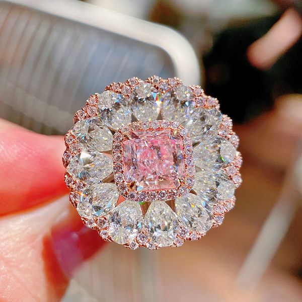 luxury flower pink diamond ring 925 sterling silver party wedding band rings for women bridal promise engagement jewelry gift, Slivery;golden
luxury flower pink diamond ring 925 sterling silver party wedding band rings for women bridal promise engagement jewelry gift, Slivery;golden