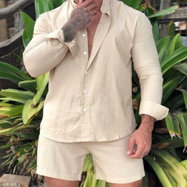 hoodie spring/summer simple long sleeve shorts loose cotton and hemp men's multi color two piece set, Black
hoodie spring/summer simple long sleeve shorts loose cotton and hemp men's multi color two piece set, Black