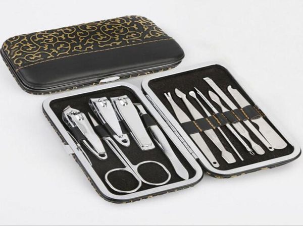 stainless steel 12pcs pedicure manicure set nail care clippers cleaner cuticle grooming kit with leather case7210098
stainless steel 12pcs pedicure manicure set nail care clippers cleaner cuticle grooming kit with leather case7210098