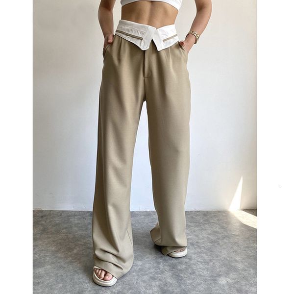 women s pants s wide leg lapel patchwork zip button high waist casual bottoms ladies long loose chic trousers streetwear y2k 230420, Black;white
women s pants s wide leg lapel patchwork zip button high waist casual bottoms ladies long loose chic trousers streetwear y2k 230420, Black;white