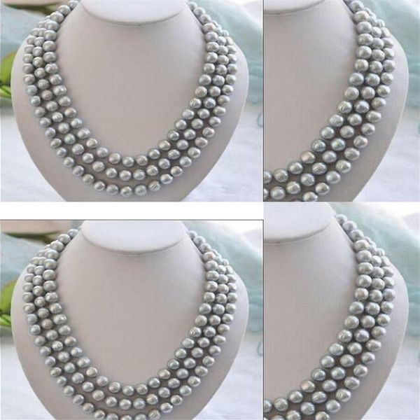 fine pearls jewelry triple strands 7-8mmsouth sea round silver grey pearl necklace 18 19 20 sweater c322h
fine pearls jewelry triple strands 7-8mmsouth sea round silver grey pearl necklace 18 19 20 sweater c322h
