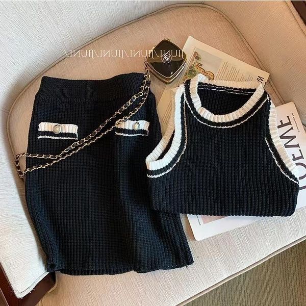 dress knitted two piece sets elegant bodycon women mini skirt suits tank slim oneck summer vest korean casual knitwear n415, White
dress knitted two piece sets elegant bodycon women mini skirt suits tank slim oneck summer vest korean casual knitwear n415, White