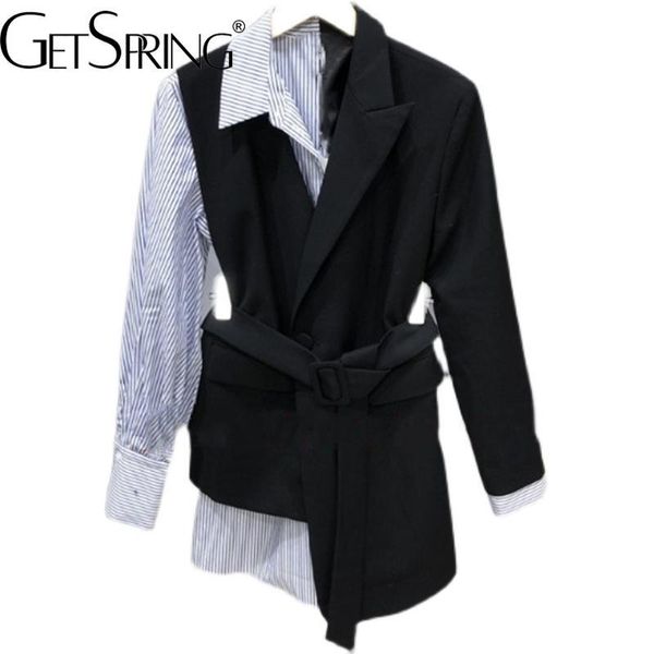 pants getspring women blazer striped patchwork fake two belt ladies black suit coat full sleeve irregular women's suit jacket 2022 new, White
pants getspring women blazer striped patchwork fake two belt ladies black suit coat full sleeve irregular women's suit jacket 2022 new, White