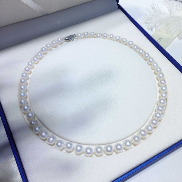 tian ranshui pearl plain chain mother 8mm nearby round flawless strong light gifts to mother-in-law, Silver
tian ranshui pearl plain chain mother 8mm nearby round flawless strong light gifts to mother-in-law, Silver