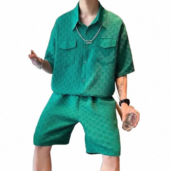 mens tracksuits summer men plaid shorts sets korea fashion short sleeve shirts shorts handsome 2 piece set mens mosaic casual chic sportswea, Gray
mens tracksuits summer men plaid shorts sets korea fashion short sleeve shirts shorts handsome 2 piece set mens mosaic casual chic sportswea, Gray