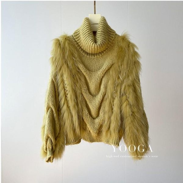 fur 2021 new autumn winter korean style sell turtleneck women's sweater knitted jumper with natural raccoon fur pullover, Black
fur 2021 new autumn winter korean style sell turtleneck women's sweater knitted jumper with natural raccoon fur pullover, Black