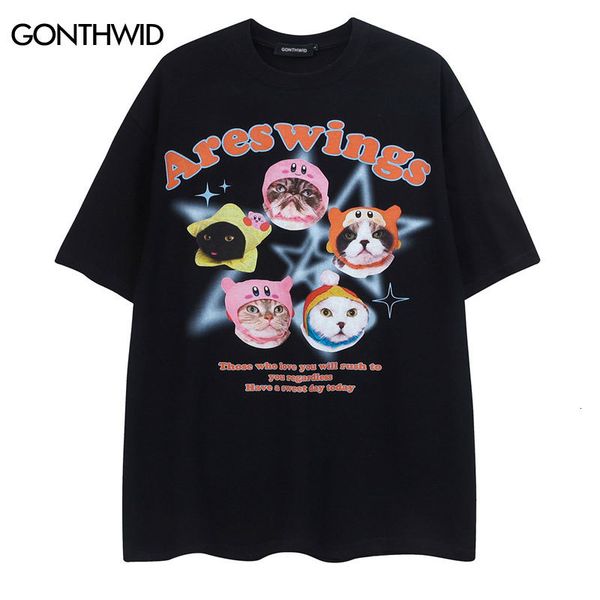 men's t shirts harajuku t shirt streetwear funny cats graphic print cotton loose tshirt 2023 men hip hop fashion casual short sleeve te, White;black
men's t shirts harajuku t shirt streetwear funny cats graphic print cotton loose tshirt 2023 men hip hop fashion casual short sleeve te, White;black