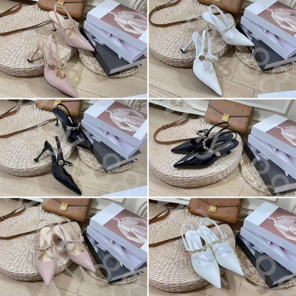 new summer dress shoe fashion trend high appearance level high heels european and american style chain pointed head high-quality women', Black
new summer dress shoe fashion trend high appearance level high heels european and american style chain pointed head high-quality women', Black