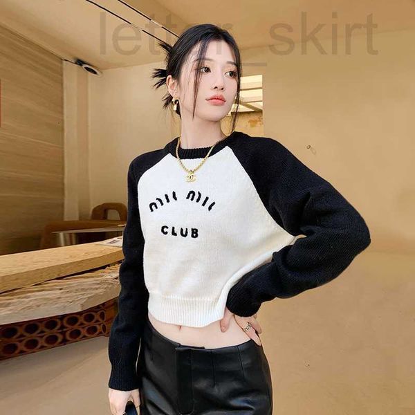women's knits & tees designer the correct version of spring temperament patchwork letter embroidery waist round neck sweater wool femal, White
women's knits & tees designer the correct version of spring temperament patchwork letter embroidery waist round neck sweater wool femal, White