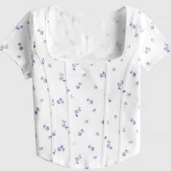women's t-shirt square neck solid t shirt women short sleeve summer fish bone tee casual tank fashion crop female y2k tshirt streetwear, White
women's t-shirt square neck solid t shirt women short sleeve summer fish bone tee casual tank fashion crop female y2k tshirt streetwear, White