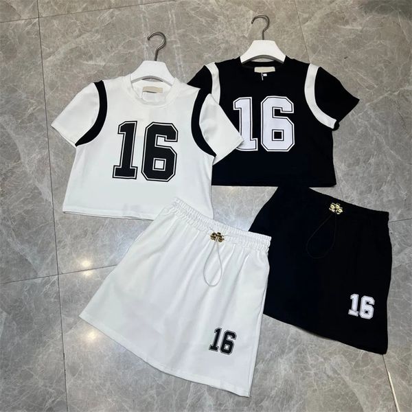 two piece dress set new two piece skirt suit sets women o-neck sweet letter pattern short sleeve cotton elastic skirts, Black;gray
two piece dress set new two piece skirt suit sets women o-neck sweet letter pattern short sleeve cotton elastic skirts, Black;gray
