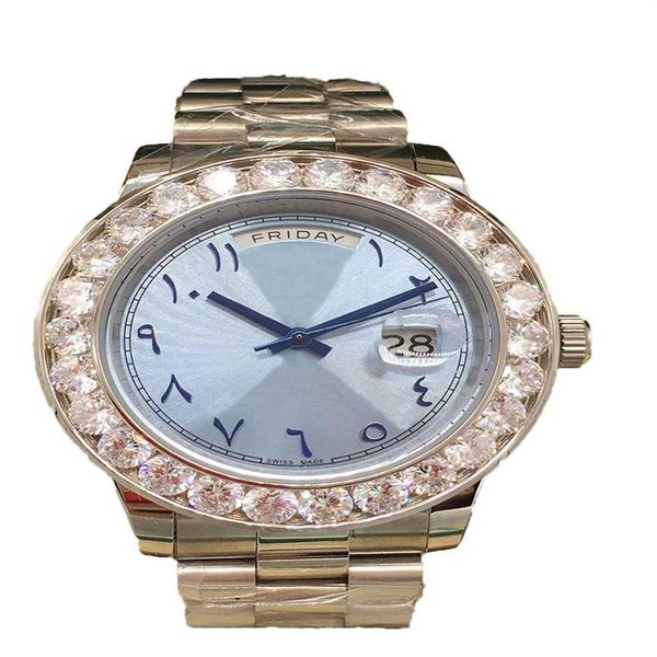 44mm new president's day date 18k gold luxury men's watch large diamond ring gold stainless steel original watch with au2770, Slivery;brown
44mm new president's day date 18k gold luxury men's watch large diamond ring gold stainless steel original watch with au2770, Slivery;brown