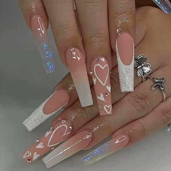 false nails 24p cute heart french childlike pure nail art full cover artificial fake nails wearing reusable false nails press on nail art j2, Red;gold
false nails 24p cute heart french childlike pure nail art full cover artificial fake nails wearing reusable false nails press on nail art j2, Red;gold