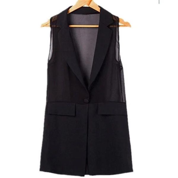 vests summer vest jacket women black chiffon sleeveless blazers outerwear chaleco mujer female casual waistcoat korean suit gilet, Black;white
vests summer vest jacket women black chiffon sleeveless blazers outerwear chaleco mujer female casual waistcoat korean suit gilet, Black;white