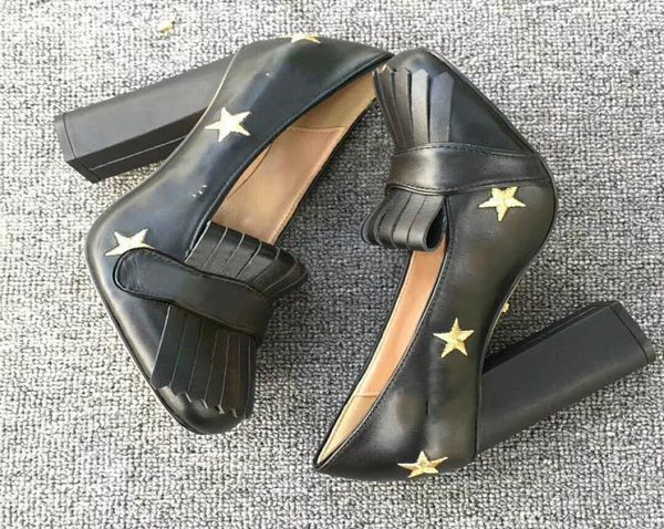 designer marmont pumps women leather high heels embroidered star fringe midheel tassel shoe 5cm and cm big size no285146219, Black
designer marmont pumps women leather high heels embroidered star fringe midheel tassel shoe 5cm and cm big size no285146219, Black