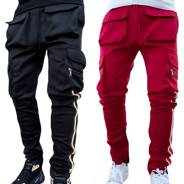 men's pants summer cargo casual pants men's hip pop joggers reflective multi-pocket trackpants men's running jogging pants sp, Black
men's pants summer cargo casual pants men's hip pop joggers reflective multi-pocket trackpants men's running jogging pants sp, Black