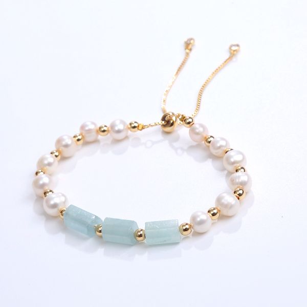 natural aquamarine pearl loose bead bracelet handmade woven adjustable pillar stone beaded bracelets jewelry for women, Golden;silver
natural aquamarine pearl loose bead bracelet handmade woven adjustable pillar stone beaded bracelets jewelry for women, Golden;silver