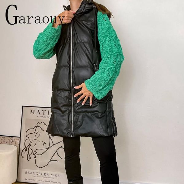 vests garaouy 2022 autumn black hooded vests women fashion zipper pu leather jacket coats women elegant long a line vest female ladies, Black;white
vests garaouy 2022 autumn black hooded vests women fashion zipper pu leather jacket coats women elegant long a line vest female ladies, Black;white