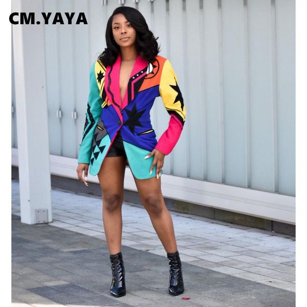 pants cm.yaya women geometric 3d print long sleeve single button blazer for office lady streetwear elegant blazers, White
pants cm.yaya women geometric 3d print long sleeve single button blazer for office lady streetwear elegant blazers, White