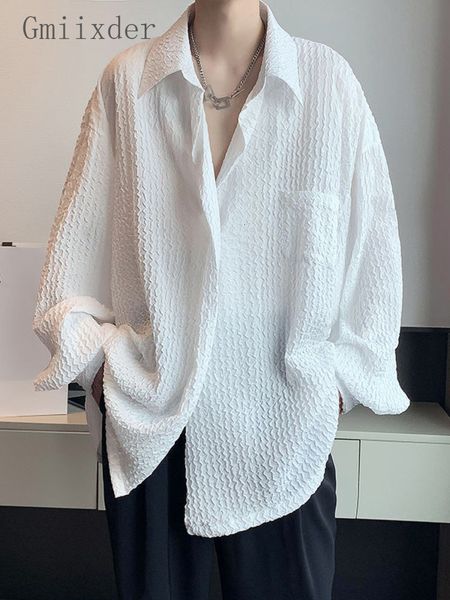 men's casual shirts gmiixder long-sleeved shirt men's summer trend white button up blouse men hong kong style handsome jacket wave, White;black
men's casual shirts gmiixder long-sleeved shirt men's summer trend white button up blouse men hong kong style handsome jacket wave, White;black