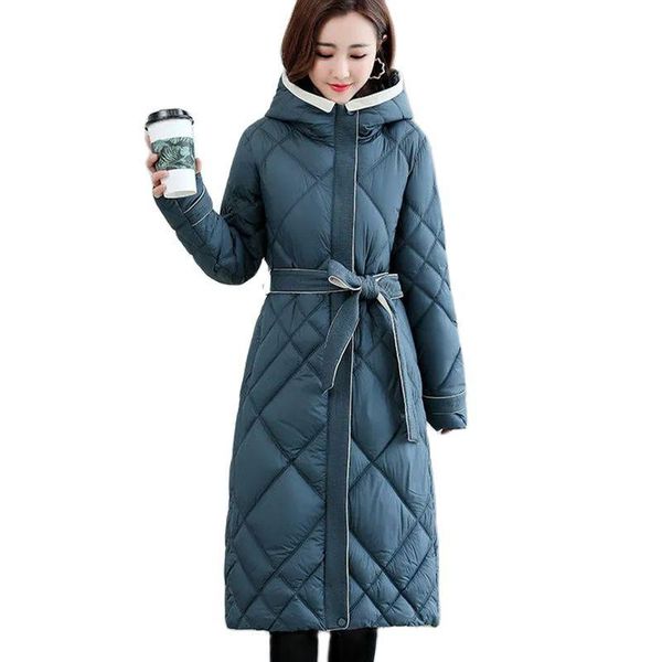 leather 2021 new women's long down cotton jacket diamond lattice hooded parka overcoat autumn winter casual windproof warm outerwear, Black
leather 2021 new women's long down cotton jacket diamond lattice hooded parka overcoat autumn winter casual windproof warm outerwear, Black