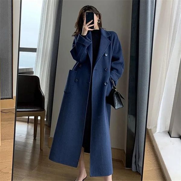 fur autumn winter woolen coat for women new solid color lapel doublebreasted laceup long fashionable commuter jacket female zm005, Black
fur autumn winter woolen coat for women new solid color lapel doublebreasted laceup long fashionable commuter jacket female zm005, Black