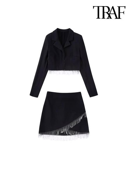 dress traf women fashion with rhinestone fringes crop jacket coat and high waist side zipper mini skirt female 2pc sets mujer, White
dress traf women fashion with rhinestone fringes crop jacket coat and high waist side zipper mini skirt female 2pc sets mujer, White