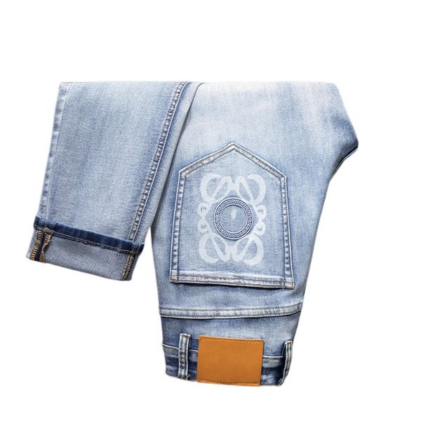 men's jeans spring summer thin men slim fit european american high-end brand small straight double o pants f211-3, Blue
men's jeans spring summer thin men slim fit european american high-end brand small straight double o pants f211-3, Blue