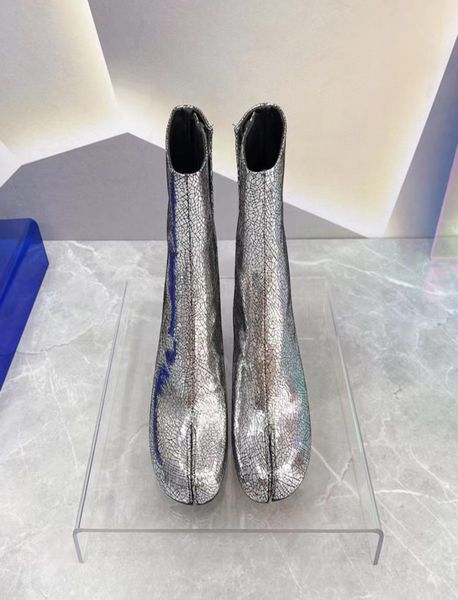 split toe boots high heels silver crackle pattern genuine leather chunky heel fashion boot side buckle opening calfskin leather fo8718871, Black
split toe boots high heels silver crackle pattern genuine leather chunky heel fashion boot side buckle opening calfskin leather fo8718871, Black