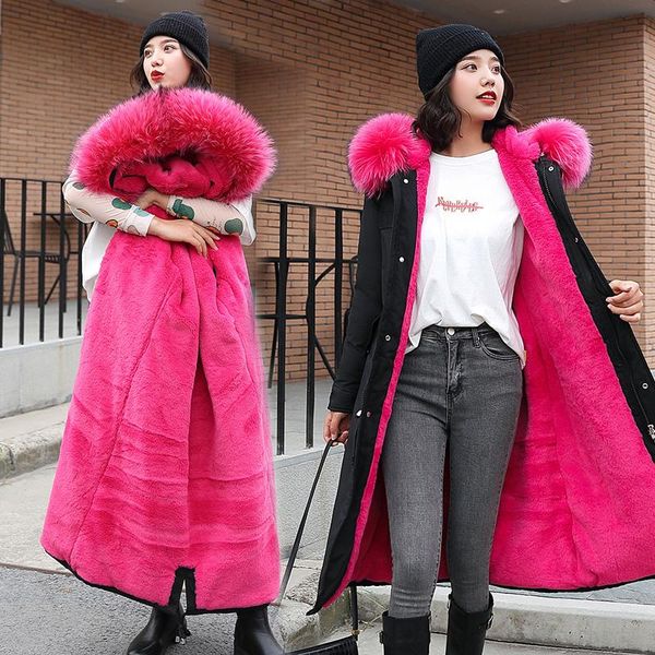 leather plus size women jacket 2021 winter long plus velvet parka coat thick warm big fur collar cotton coats female hooded parka jacket, Black
leather plus size women jacket 2021 winter long plus velvet parka coat thick warm big fur collar cotton coats female hooded parka jacket, Black
