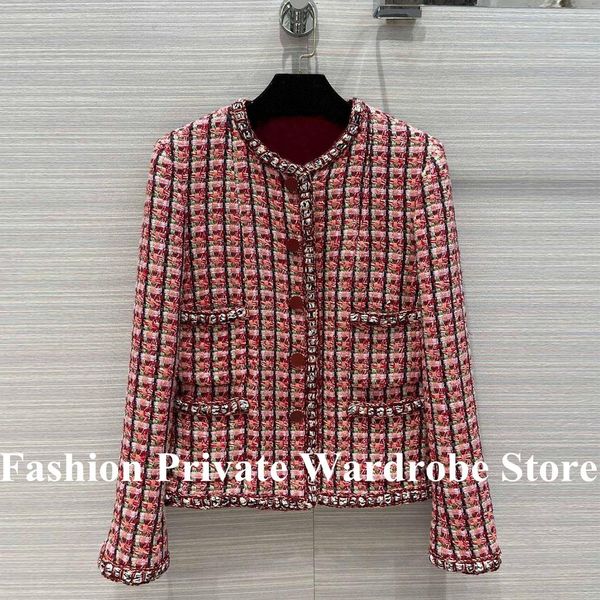 fur 2022 new autumn plaid woven sweet tweed jacket women oneck pockets singel breasted print silk liner vintage coat, Black
fur 2022 new autumn plaid woven sweet tweed jacket women oneck pockets singel breasted print silk liner vintage coat, Black
