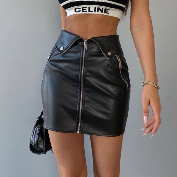 skirts summer women's fashion pu leather short skirt slim fit hip zipper halflength for men 230420, Black
skirts summer women's fashion pu leather short skirt slim fit hip zipper halflength for men 230420, Black