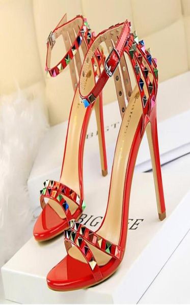 with box women designer sandals colorful rivets narrow strappy high heels gold silver red white nude plus size 34 408829090, Black
with box women designer sandals colorful rivets narrow strappy high heels gold silver red white nude plus size 34 408829090, Black