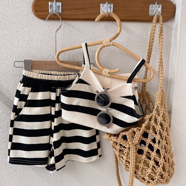 clothing sets 2023 summer clothes for girls striped suspenders vest tees and shorts two piece set korean style casual sports suit 230420, White
clothing sets 2023 summer clothes for girls striped suspenders vest tees and shorts two piece set korean style casual sports suit 230420, White