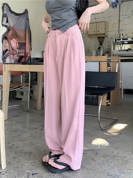 women's pants s pink casual wide leg pant button korean style designer straight female high waist y2k elegant trousers 2023 summer 2304, Black;white
women's pants s pink casual wide leg pant button korean style designer straight female high waist y2k elegant trousers 2023 summer 2304, Black;white