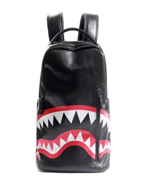 fashion black women lady backpack bags shark teeth school backpack7324063