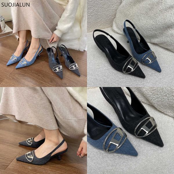 sandals new brand women sandal fashion metal buckle pointed toe slip on ladies elegant slingback shoes thin med heel pumps 230316, Black
sandals new brand women sandal fashion metal buckle pointed toe slip on ladies elegant slingback shoes thin med heel pumps 230316, Black
