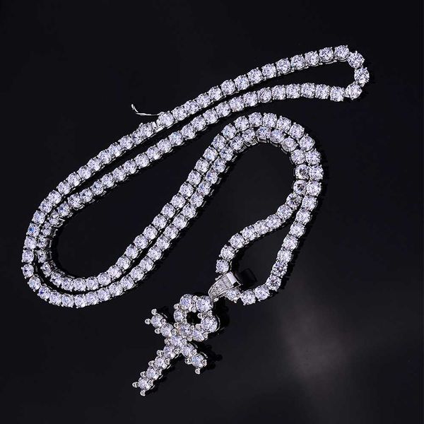 fashion street hip hop jewelry for men women luxury iced out zircon 4mm tennis chain egypt diamond ankh cross pendant necklace, Silver
fashion street hip hop jewelry for men women luxury iced out zircon 4mm tennis chain egypt diamond ankh cross pendant necklace, Silver