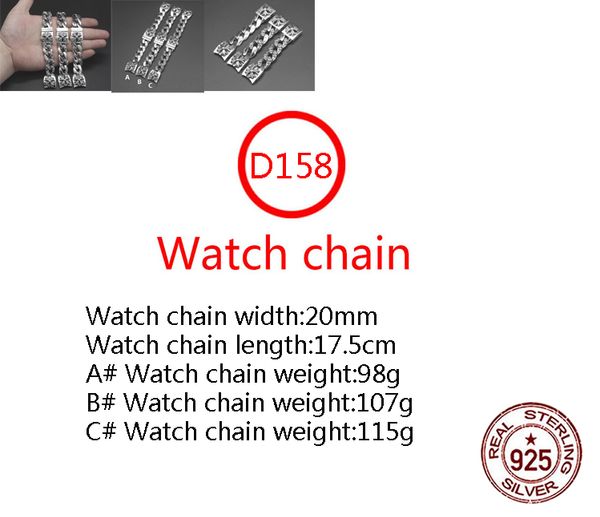 d158 s925 sterling silver watch chain hip hop street fashion couple jewelry personalized punk style solid cross flower letter lover gift, Bronze;slivery
d158 s925 sterling silver watch chain hip hop street fashion couple jewelry personalized punk style solid cross flower letter lover gift, Bronze;slivery