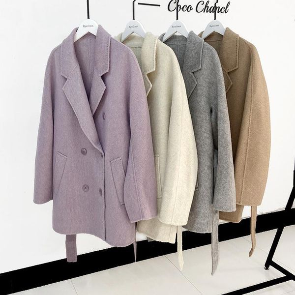 fur autumn winter wool coats women mulberry silk cashmere midi length coat with belt double face woolen coat femme abrigo mujer, Black
fur autumn winter wool coats women mulberry silk cashmere midi length coat with belt double face woolen coat femme abrigo mujer, Black