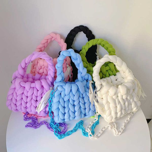 evening bags rope het bag handmade acrylic chain women underarm bag designer knitting crossbody bags for women woven chunky knit purse j2304 
evening bags rope het bag handmade acrylic chain women underarm bag designer knitting crossbody bags for women woven chunky knit purse j2304