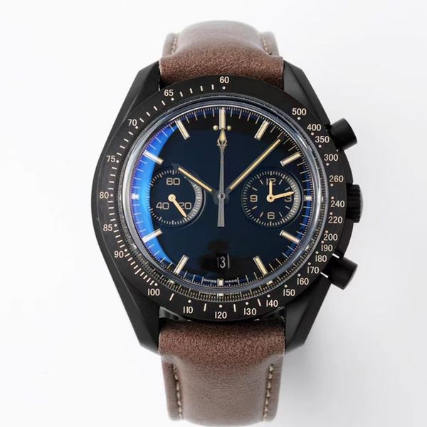 2023 new luxury watch mens black case dial watches eta automatic movement brown strap waterproof chronograph wristwatches with box, Slivery;brown
2023 new luxury watch mens black case dial watches eta automatic movement brown strap waterproof chronograph wristwatches with box, Slivery;brown