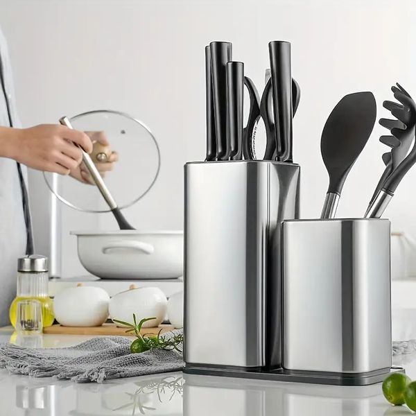 Creative 2pcs, Stainless Steel Knife Holder, Rack, Kitchen Supplies Storage Rack Free Insertion Box
Creative 2pcs, Stainless Steel Knife Holder, Rack, Kitchen Supplies Storage Rack Free Insertion Box