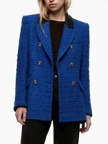 pants traf thicken women tweed blue blazer coat 2022 autumn winter elegant office outfits blazers double breasted jacket chic outwear, White
pants traf thicken women tweed blue blazer coat 2022 autumn winter elegant office outfits blazers double breasted jacket chic outwear, White